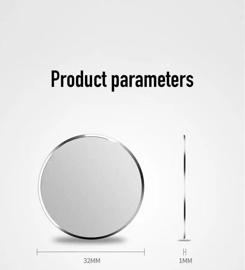 Thin Metal Plate Disk For Magnetic Car Phone Holder Iron Sheet Sticker Disk For Magnet Tablet Desk Phone Car Stand Mount Round