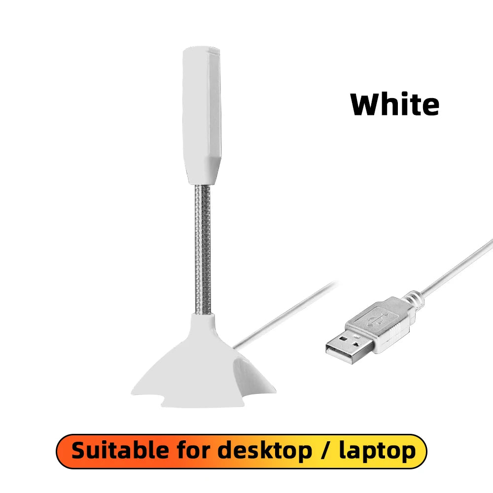 for Desktop PC USB Laptop Microphone Voice Mic High Sensitivity Mini Studio Speech Mic Stand With Holder Gaming Conference