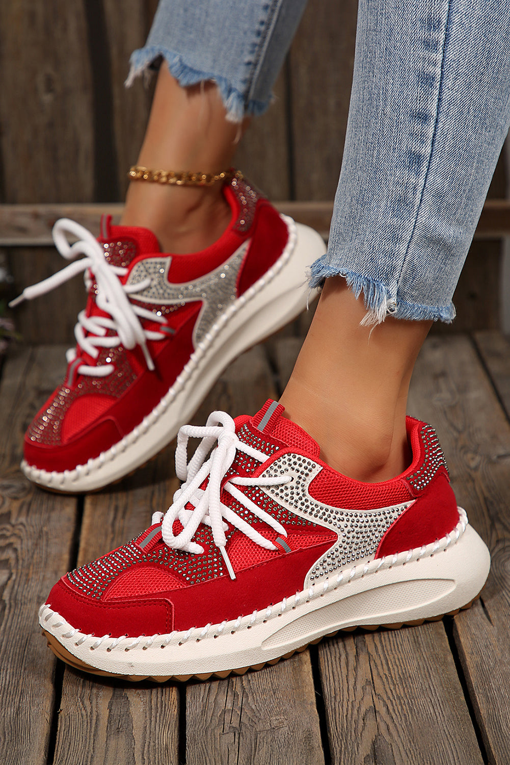 Abigail Lace Up Breathable Sneakers-1