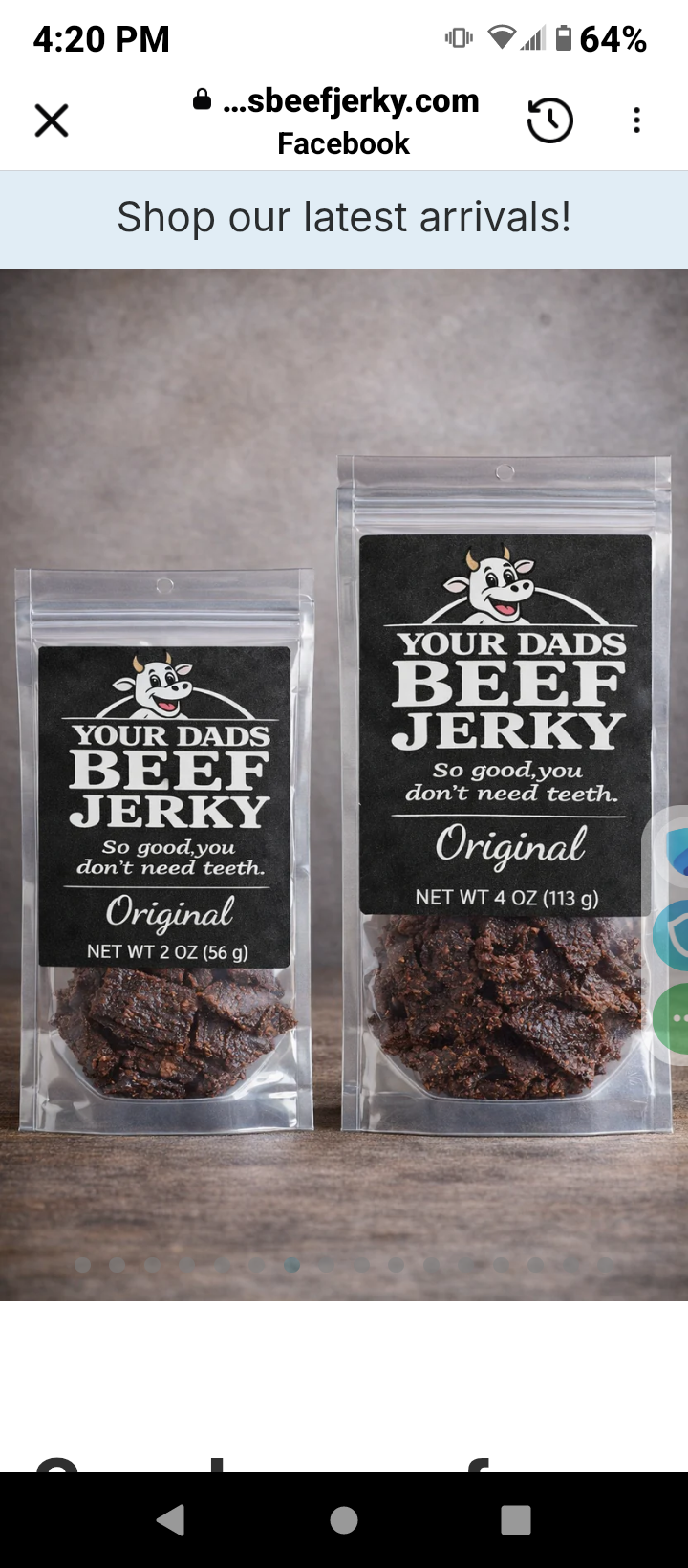 4oz bags Beef jerky