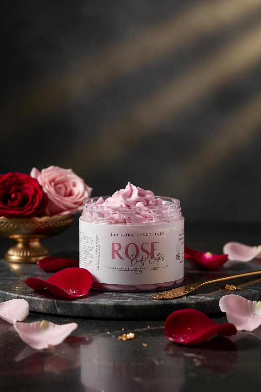 Rose Infused Vegan Body Butter 12oz.-0