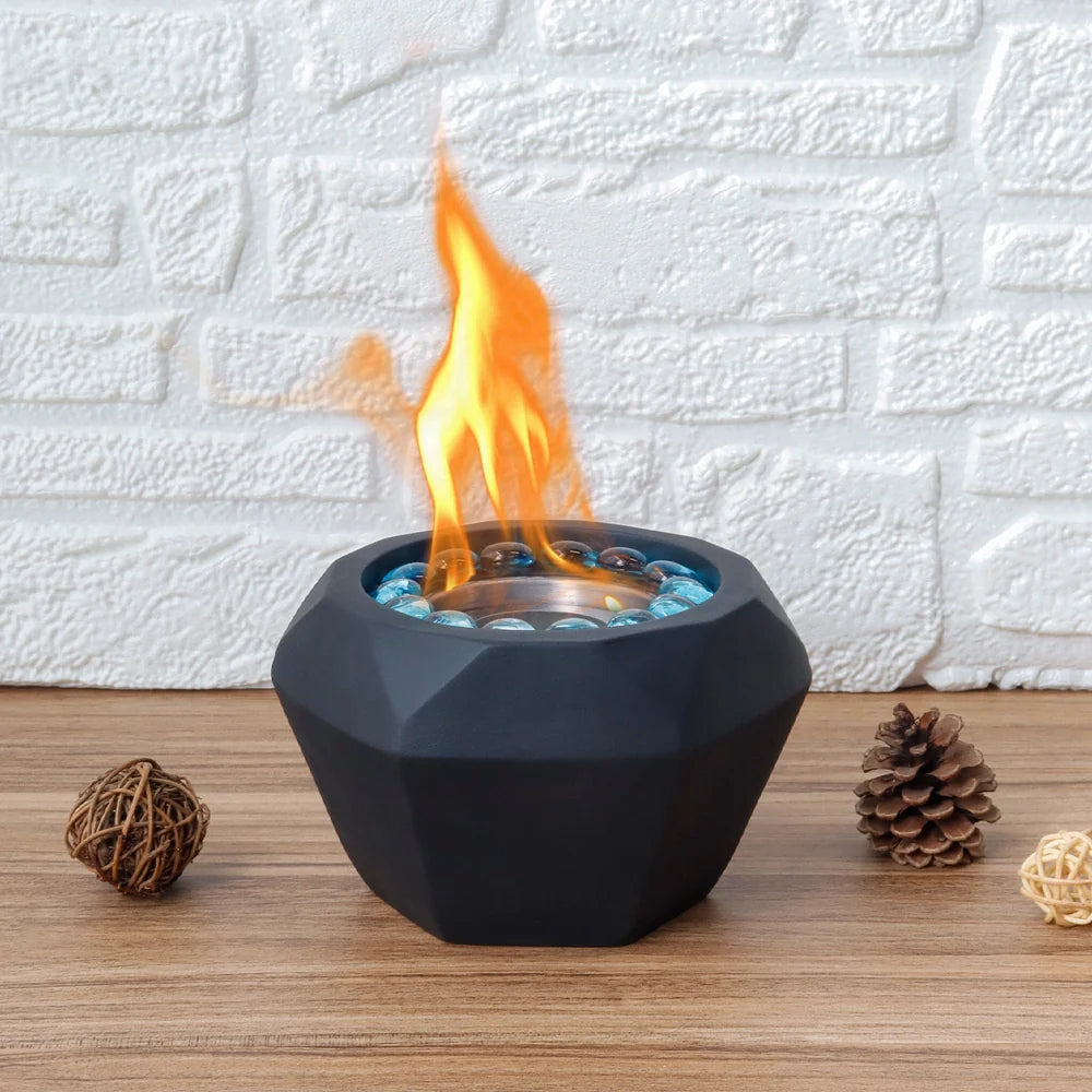 6"x4" Portable Cement Tabletop Fireplace